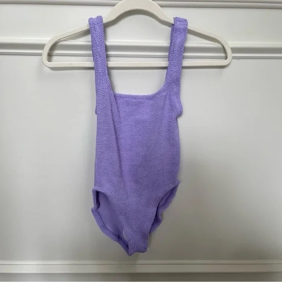 HUNZA G Purple Square Neck One-Piece Swimsuit - Picture 2 of 3